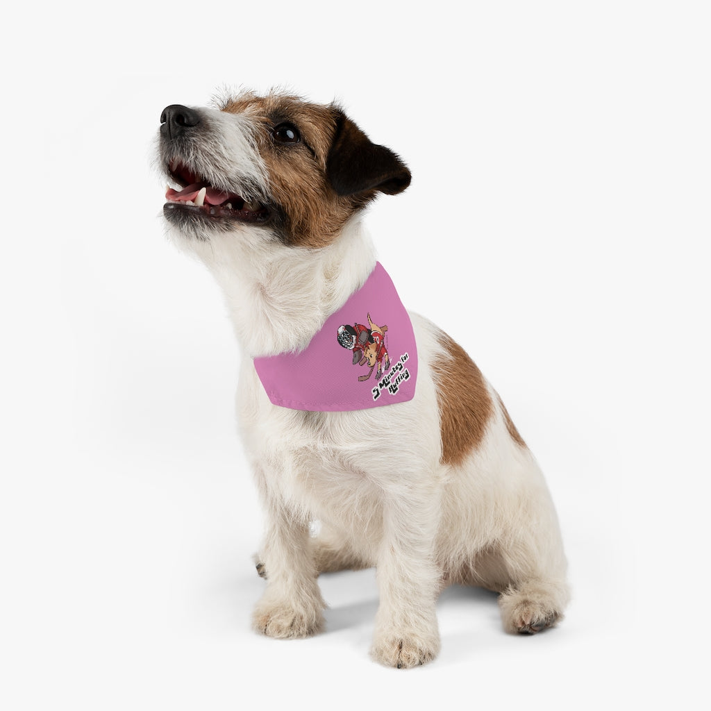Pet Bandana Collar: 5 Minutes for Ruffing (Pink)