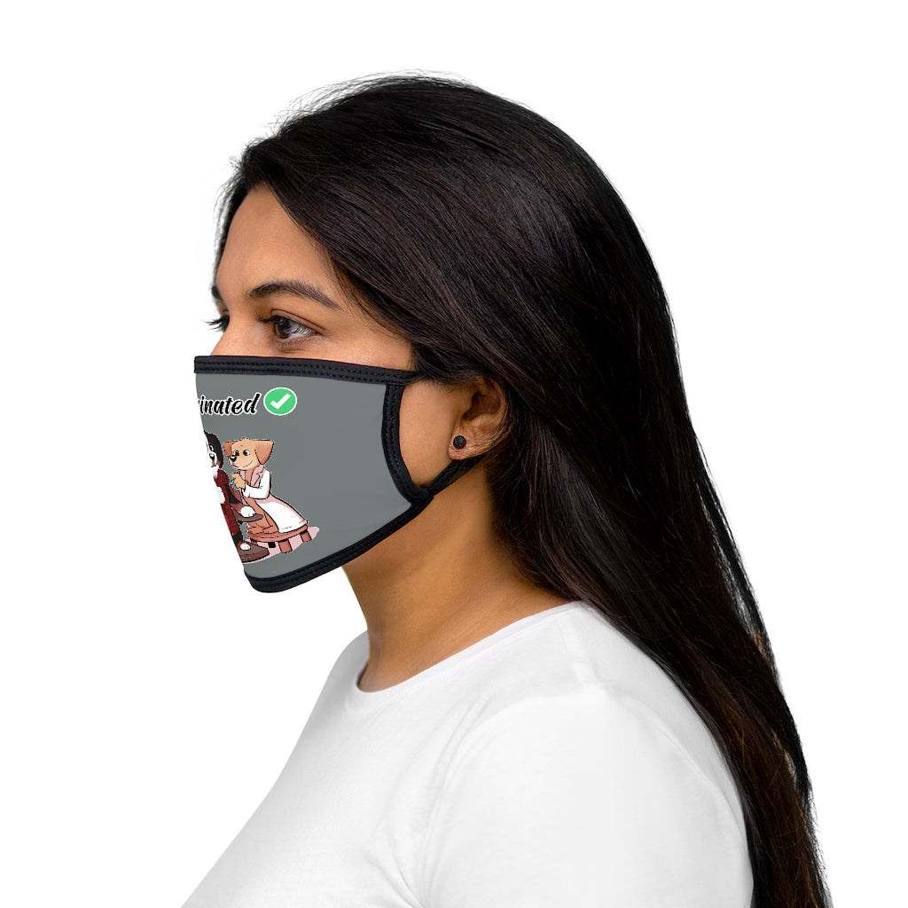Mixed-Fabric Face Mask: Vaccinated Checkmark!