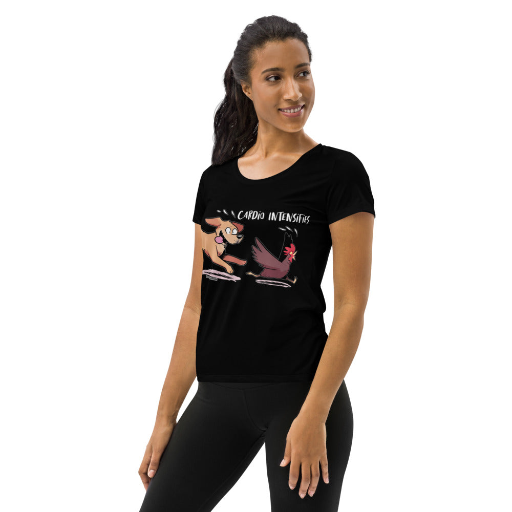 All-Over Print Women's Athletic T-shirt: Cardio Intensifies