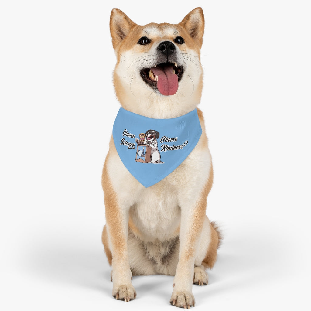 Pet Bandana Collar: Choose Science and Kindness (Blue)