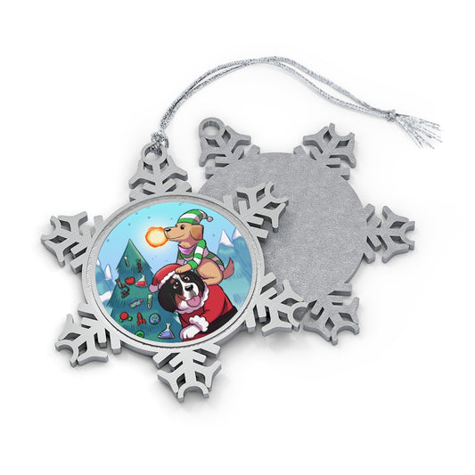 Pewter Snowflake Ornament: Happy Pawlidays!