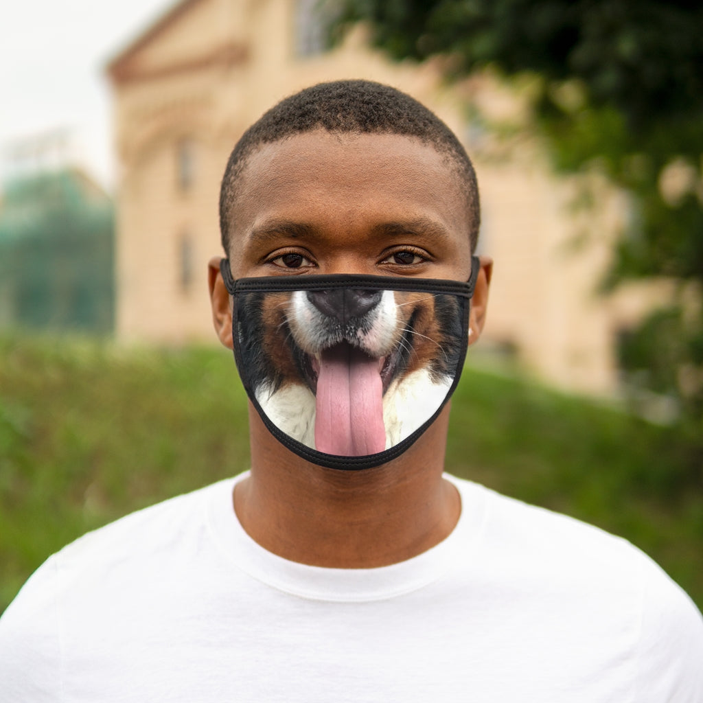 Mixed-Fabric Face Mask: Tongue Out!