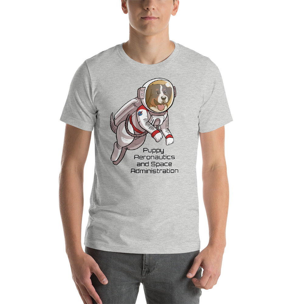 Short-Sleeve Unisex T-Shirt- Puppy Aeronautics and Space Administration