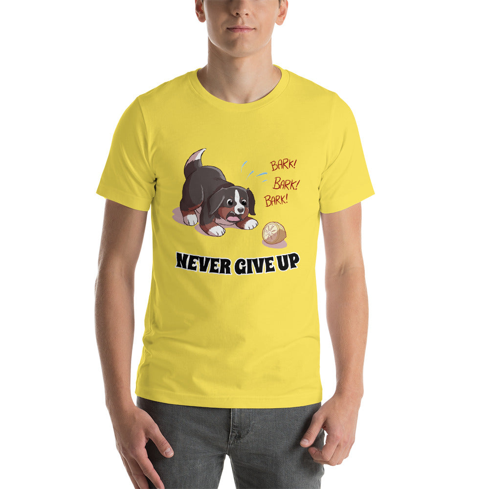Short-Sleeve Unisex T-Shirt- Baby Bunsen - Never Give Up