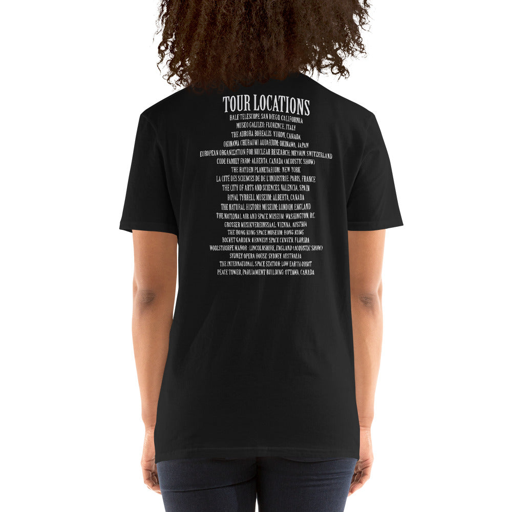 Short-Sleeve Unisex T-Shirt- Vultures of Parliament Band with Tour Locations on the Back
