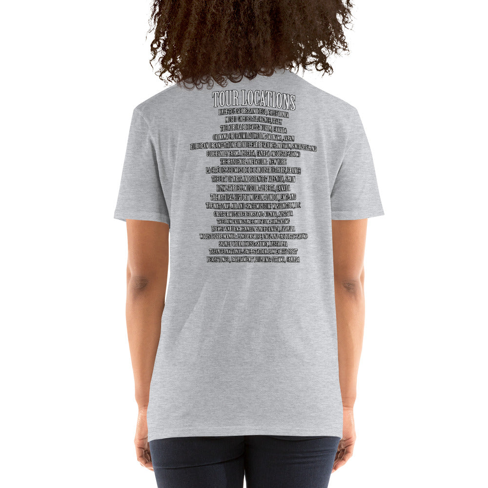 Short-Sleeve Unisex T-Shirt- Vultures of Parliament Band with Tour Locations on the Back
