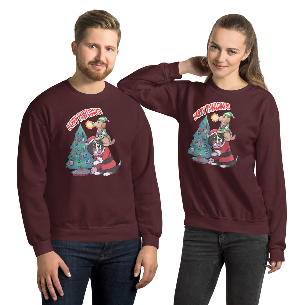 Unisex Sweatshirt: Happy Pawlidays!