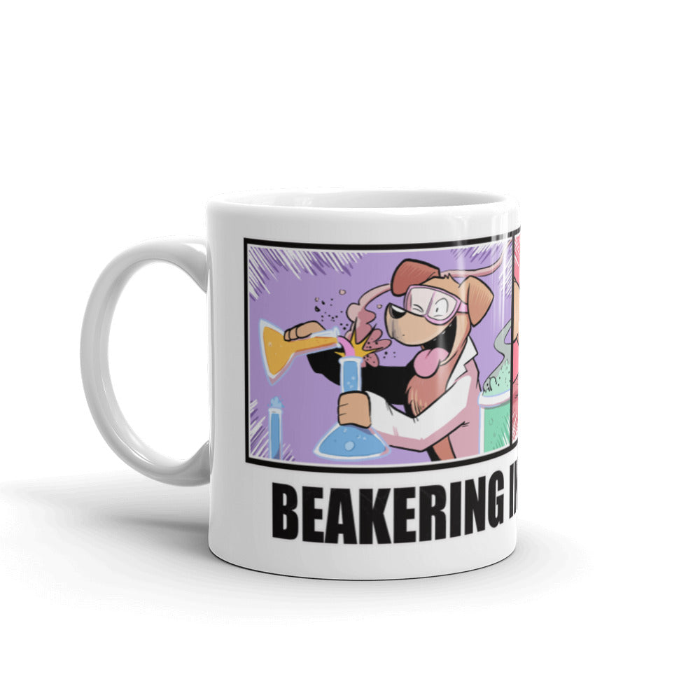 White glossy mug: Beakering Intensifies