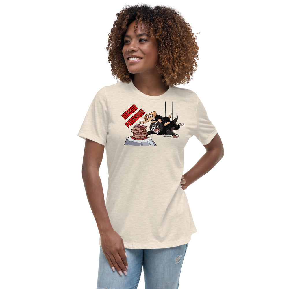 Women's Relaxed T-Shirt: MISSION PAWSSIBLE