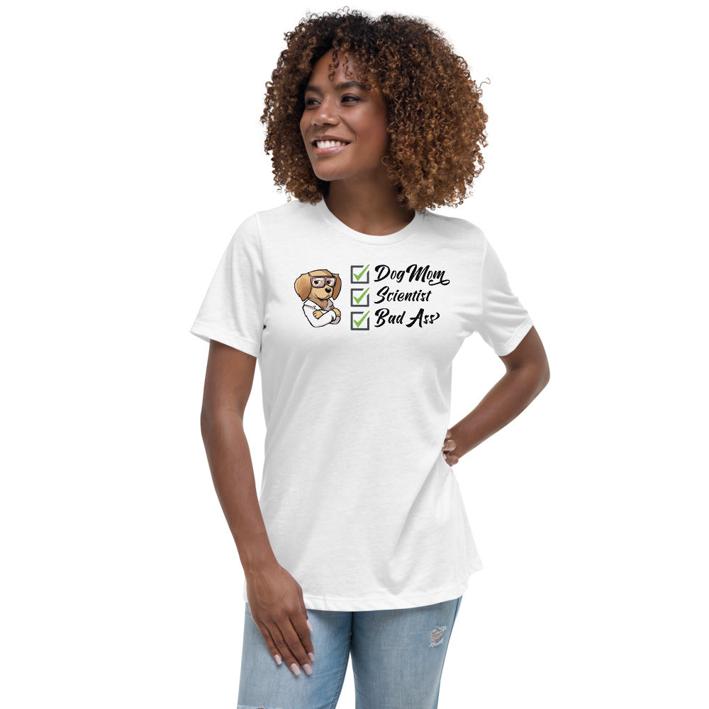 Women's Relaxed T-Shirt: Dogmom Scientist